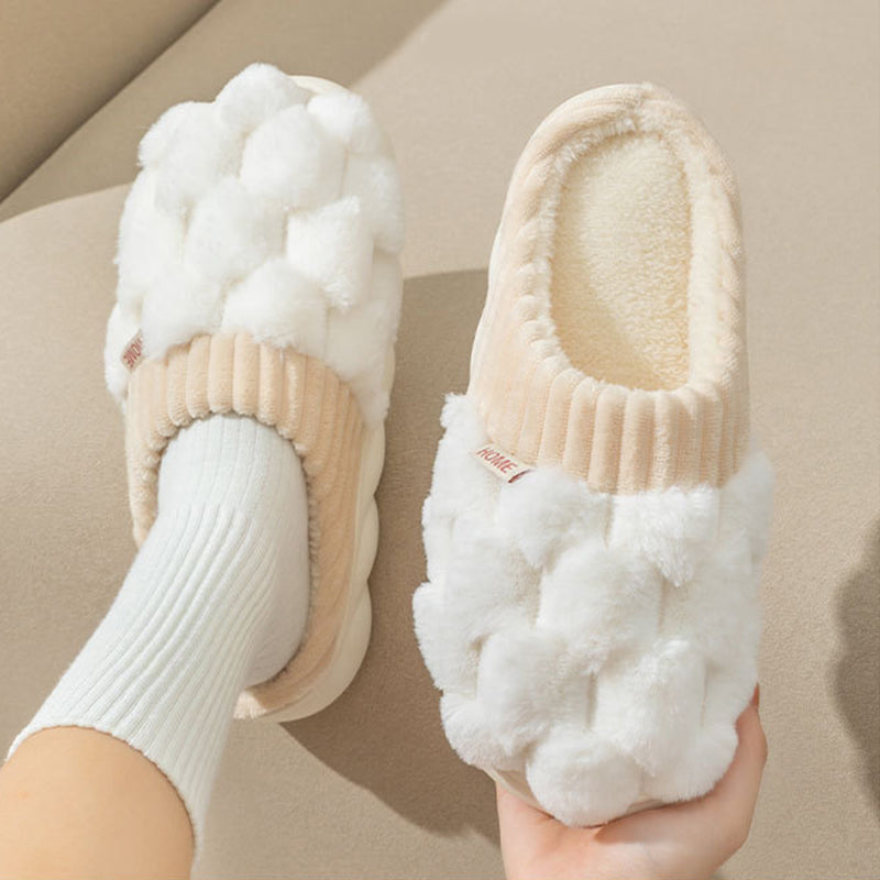 Men's And Women's Fashion Indoor Warm Non-slip Plush Slippers - Carvan Mart