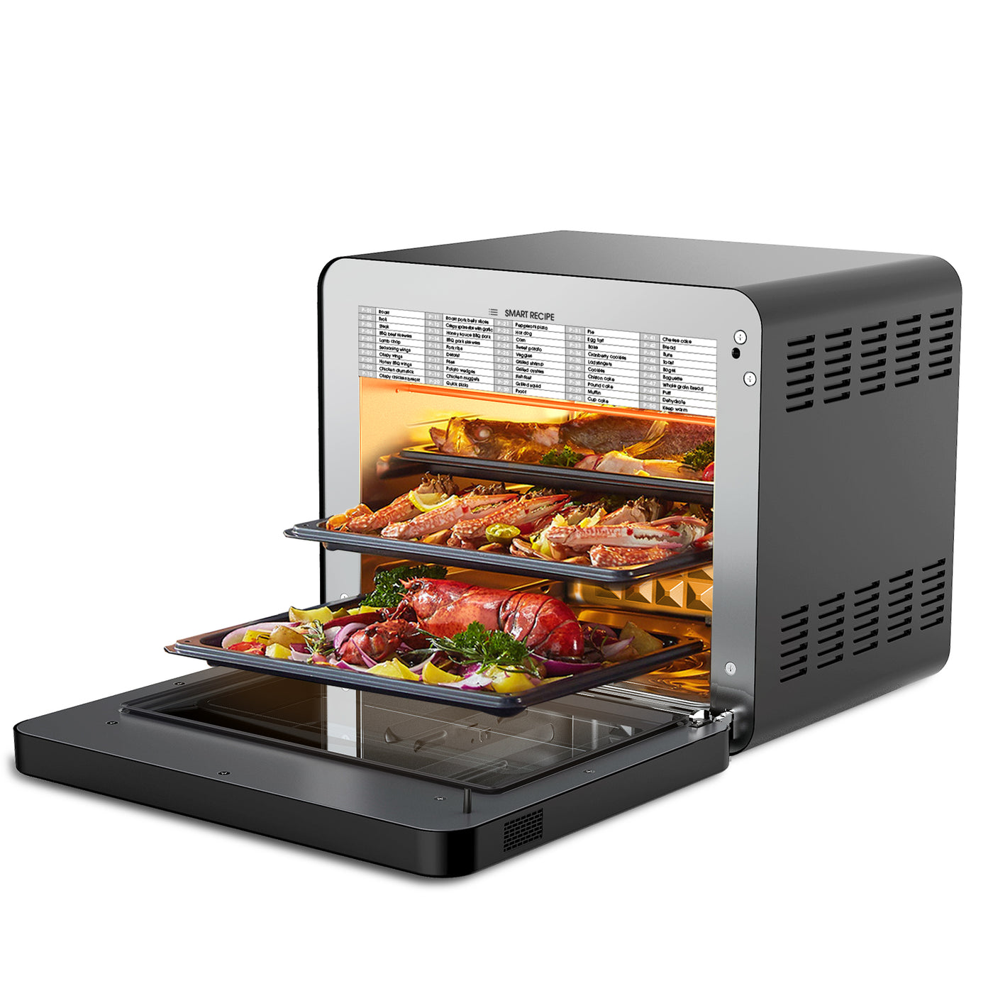 Geek Chef Steam Air Fryer Toast Oven Combo , 26 QT Steam Convection Oven Countertop , 50 Cooking Presets, With 6 Slice Toast, 12 In Pizza, Black Stainless Steel. Prohibited From Listing On Amazon - - Air Fryers - Carvan Mart