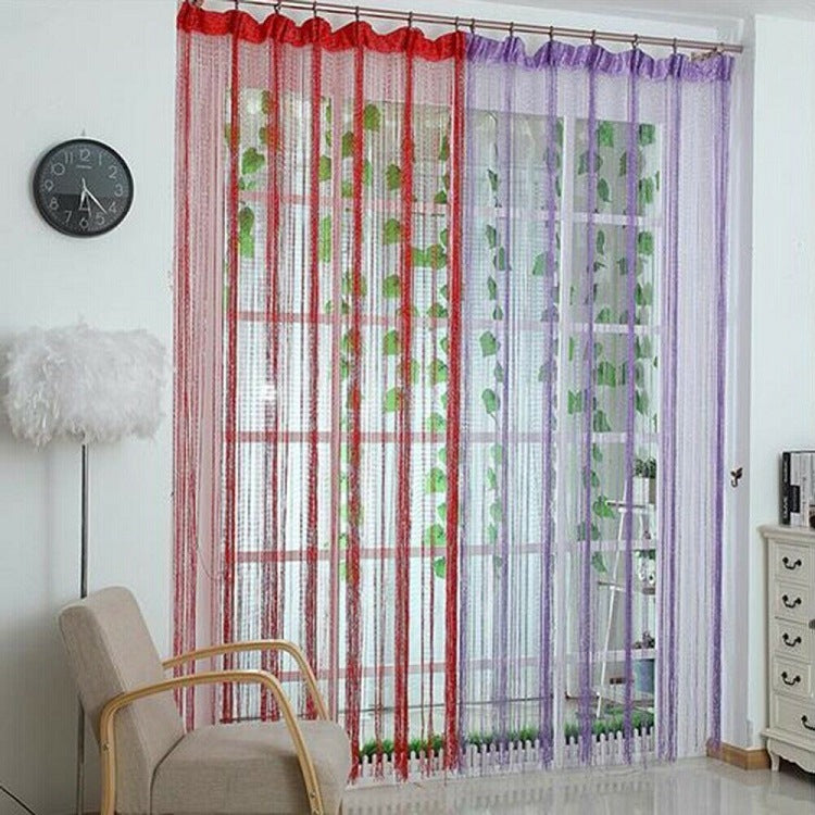 Flashing Silver Thread Curtain 1x2 Meters High Door Curtain With Silver Wire Encryption Living Room Partition Rice Curtain - Carvan Mart