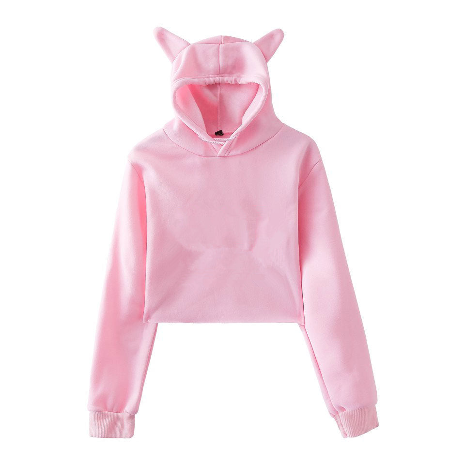 Sweatshirt Women Hoodie Pullover Clothes For Girls Streetwear Spring Long Sleeve Crop Top Hoodies - Pink - Women Hoodies & Sweatshirts - Carvan Mart