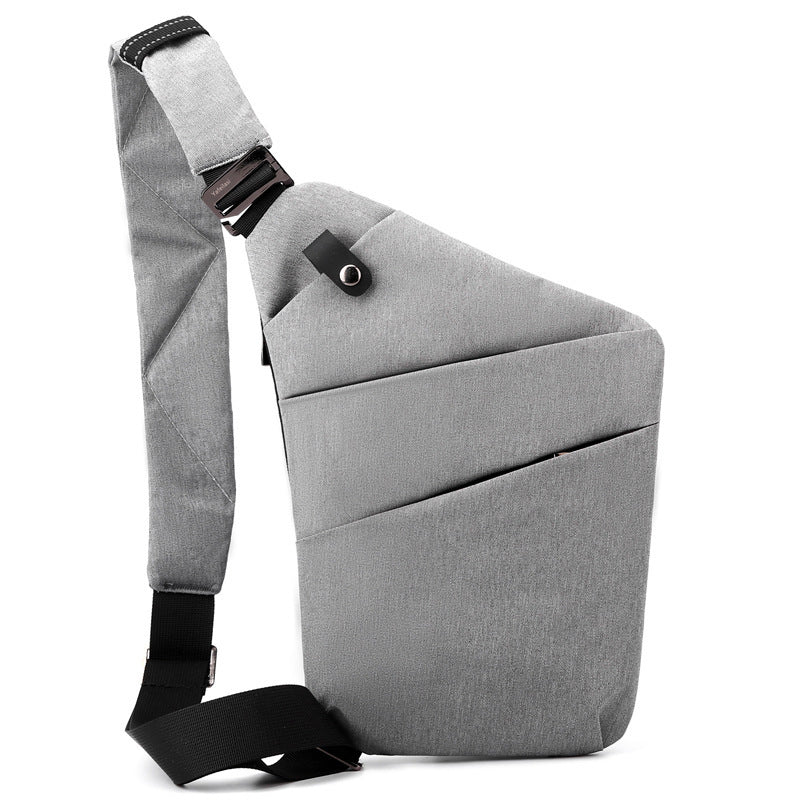 Anti-Theft Canvas Chest Bag for Men and Women - Secure Travel and Daily Use Bag - Dark gray left shoulder - Shoulder Bags - Carvan Mart