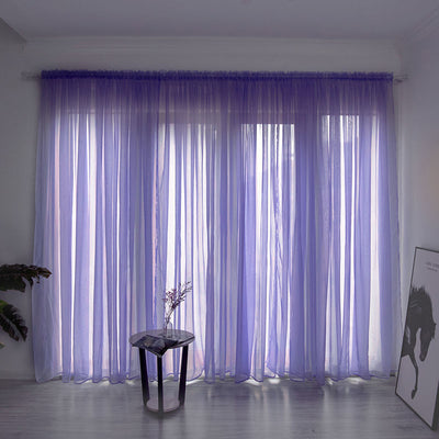 Simple And Modern Balcony Solid Color Gauze Curtain - Carvan Mart