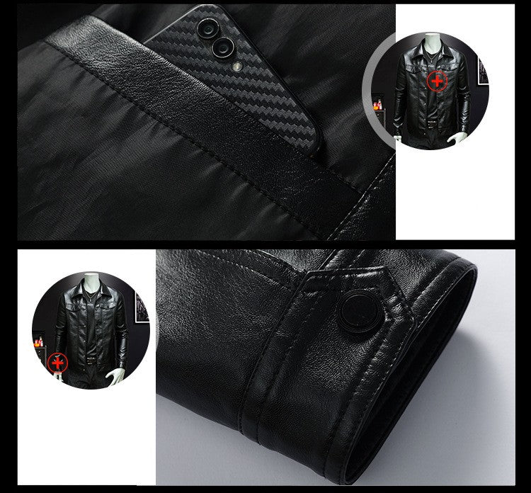 Men's Spring And Autumn Workwear Leather Jacket - Carvan Mart