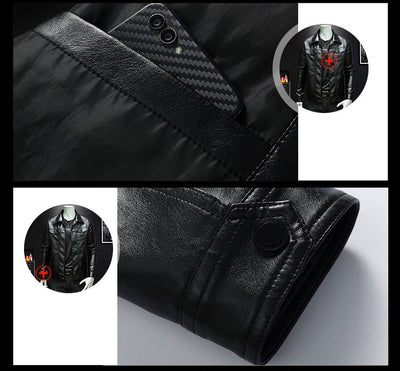 Men's Spring And Autumn Workwear Leather Jacket - - Genuine Leather - Carvan Mart