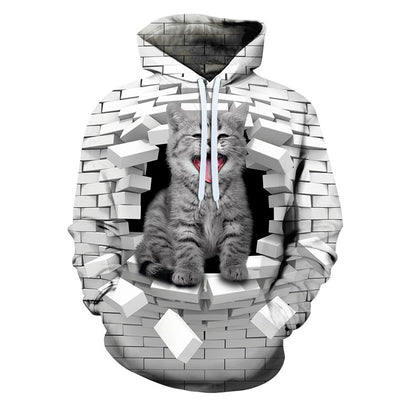 Trendy Graphic Print 3D digital Pullover Loose Bottoming Hoodies Shirt - Carvan Mart