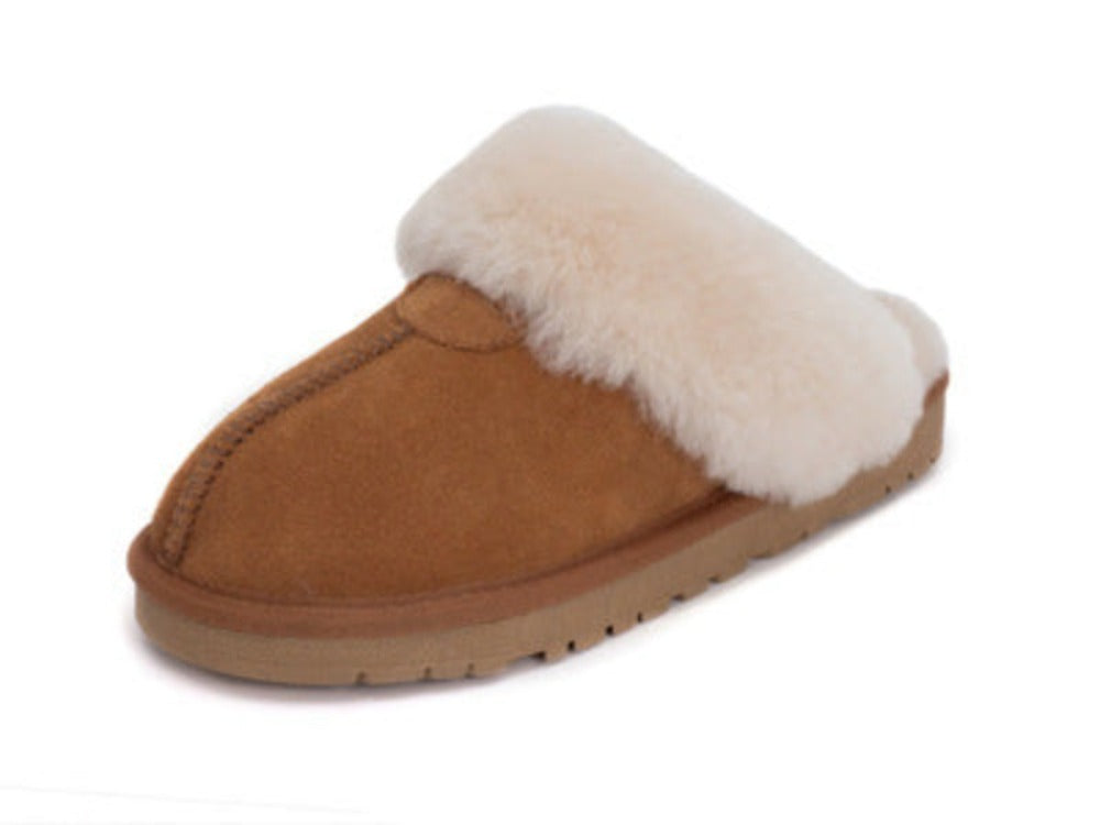 Women's Scuffette Australian Shepherd Muffin Suede Slippers - Chestnut - Women's Slippers - Carvan Mart