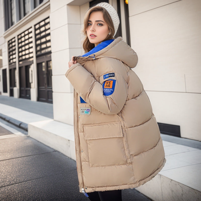 Designer Cold-Weather Attire Women's Double Sided Down Cotton Jacket - Khaki - Women's Coats & Jackets - Carvan Mart