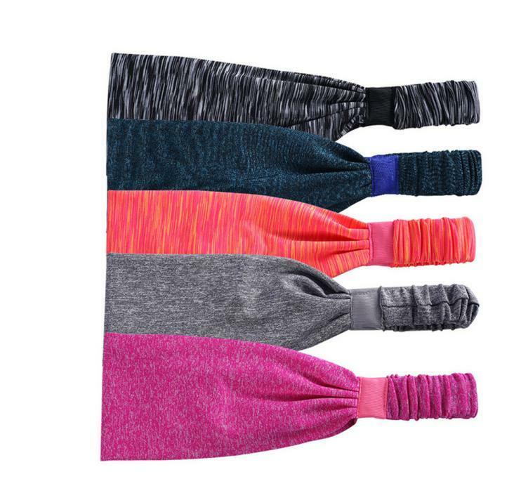 Men Women Sweat Sweatband Headband Yoga Gym Running Stretch Sports Head Band Random Color - Carvan Mart