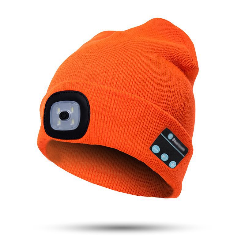 Bluetooth LED Hat Wireless Smart Headset Headphone - Orange - Women's Hats & Caps - Carvan Mart