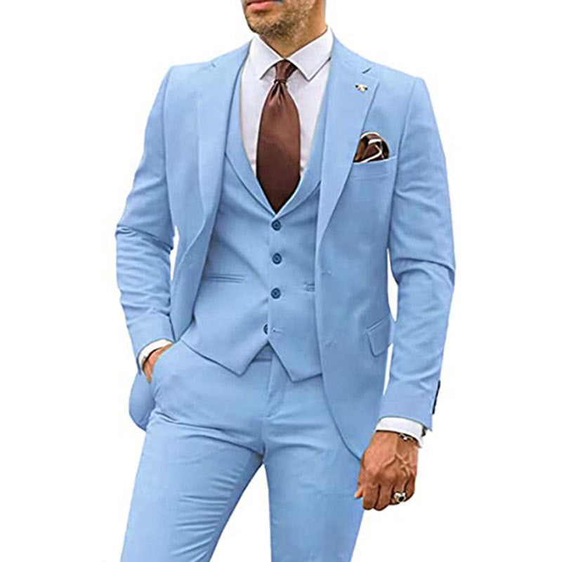 Men's Wedding Guest Outfit | Casual Slim Three-Piece Suit in Multiple Colors - Carvan Mart