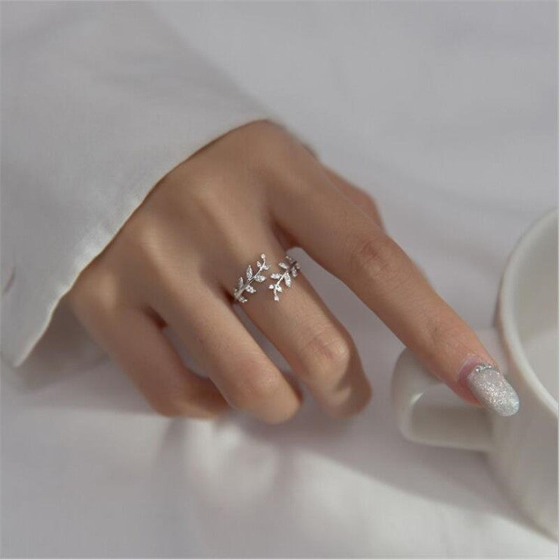 Nature-Inspired Leaf Ring Collection Branch Open Ring - Carvan Mart