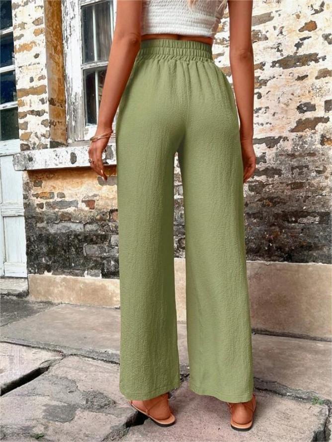 Women's High-Waisted Wide Leg Pants - Casual Loose Fit Drawstring Trousers - - Pants & Capris - Carvan Mart