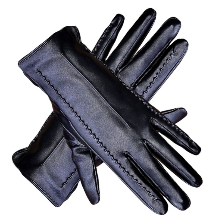 Fashionable Ladies Thick Warm Leather Gloves - Carvan Mart