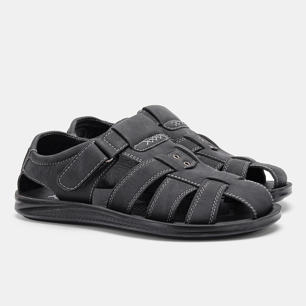 Men's Leather Sandals Casual Hipster Lightweight Comfortable Men's Shoes - Carvan Mart Ltd