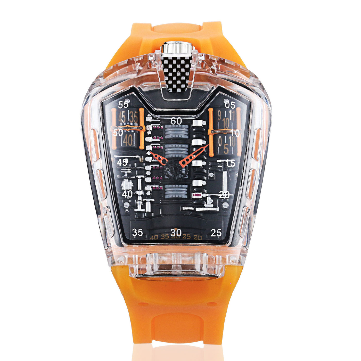 Cool Sports Brand Watches Luxury Men Watches Waterproof Japan - Transparent orange - Men's Watches - Carvan Mart