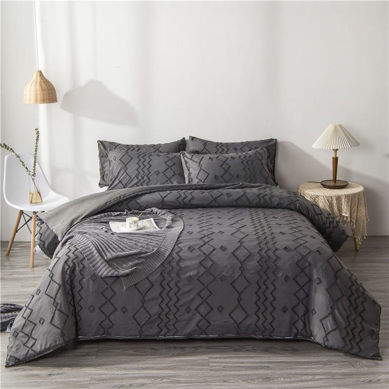 Quilt Cover Ins Bohemian Craft Three Or Four Sets - Dark Grey - Bedding Sets - Carvan Mart