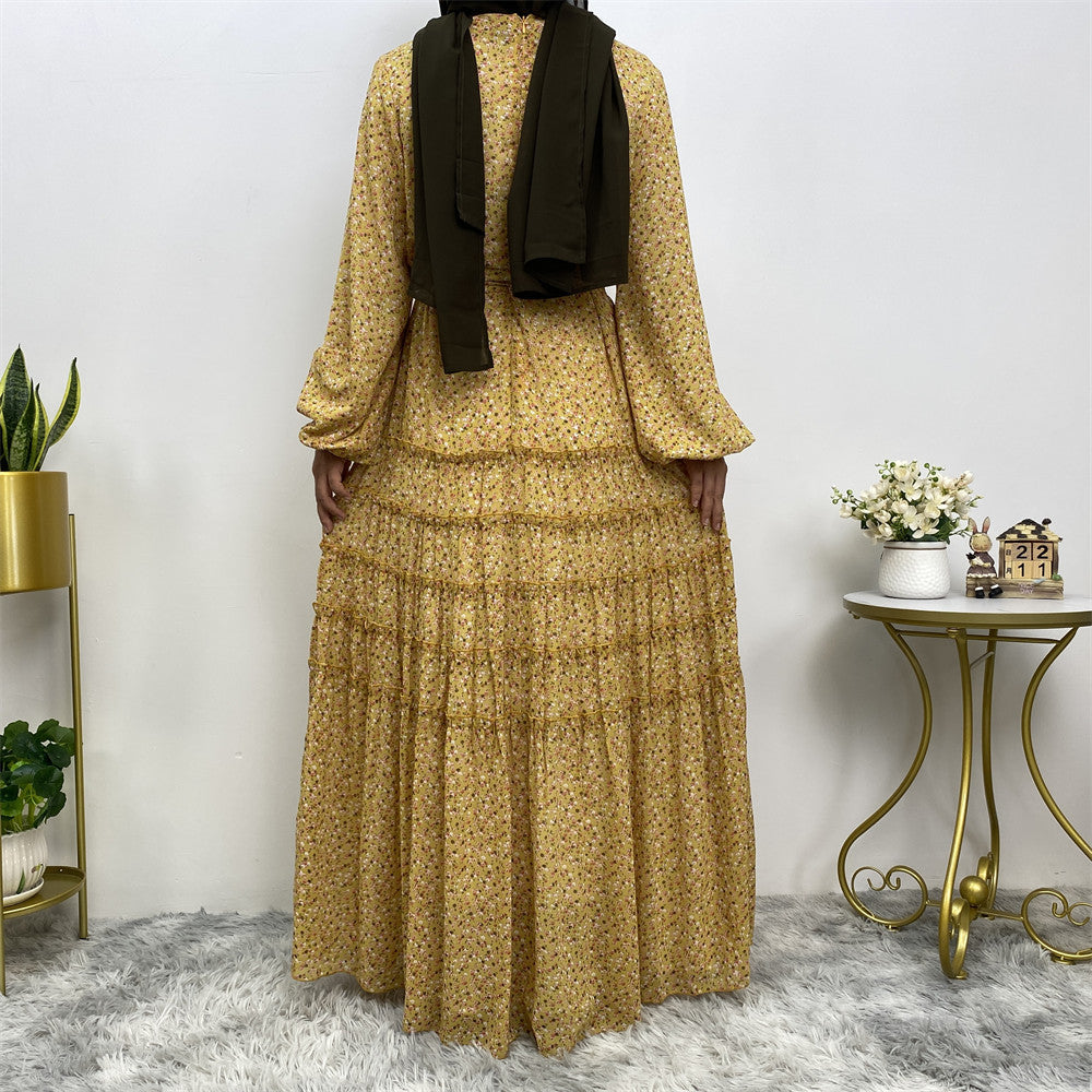 Middle Eastern Fashion Classic Fragmented Flower Dress - Carvan Mart Ltd