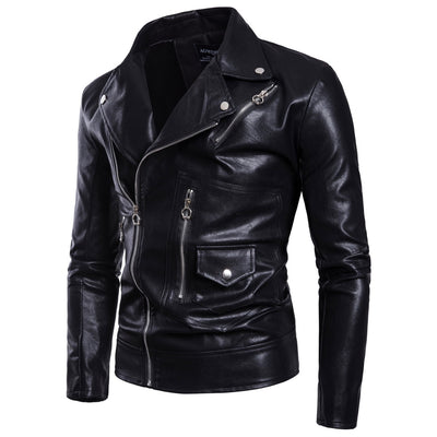 Men's Motorcycle Multi Zip Leather Coat - - Genuine Leather - Carvan Mart