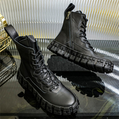 Thick Sole Mid Top Motorcycle Boots - Carvan Mart Ltd
