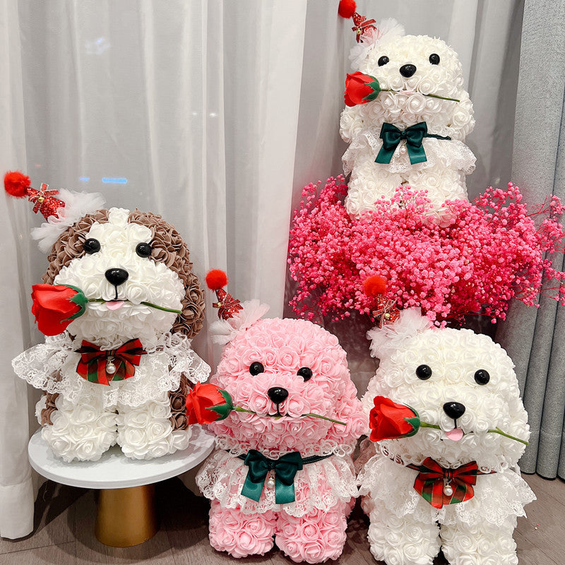 Rose Dog Home Ornaments Gift