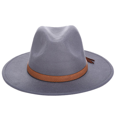 Woolen Jazz Hat Fashion Female Hat Top Hat - gray - Women's Hats & Caps - Carvan Mart
