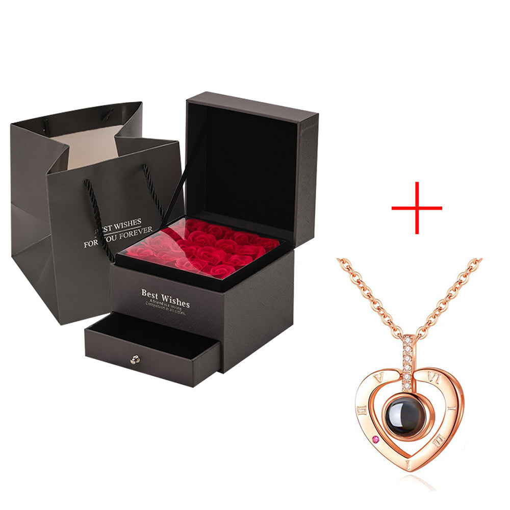 Rose Necklace Gift Box Perfect Gift - Rose Style1 gift pack - Gift - Carvan Mart