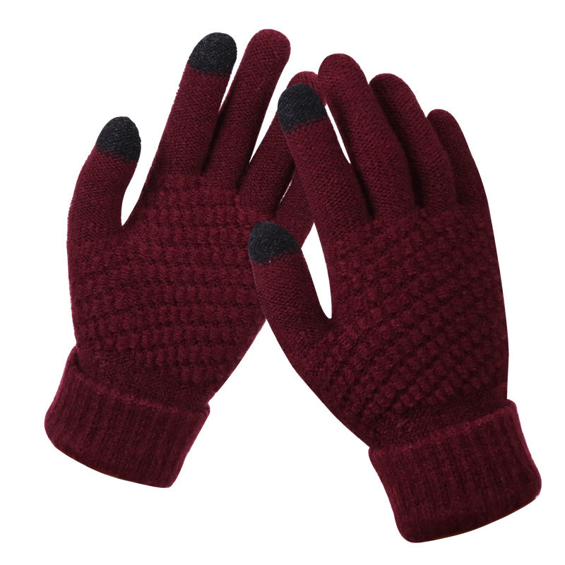 Couple knitted gloves touch screen gloves - Carvan Mart