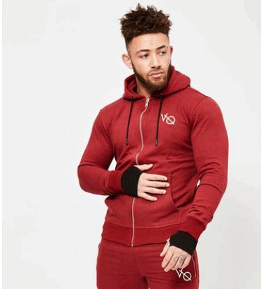 Athletic Zip Hooded Jackets New Men's Fitness Hoodie - Red - Men's Hoodies & Sweatshirts - Carvan Mart