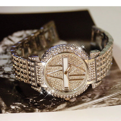 Luxury Diamond Women Watches Fashion Brand Stainless Steel Bracelet Wrist Watch Women Design Quartz Watch Clock relogio feminino - Carvan Mart