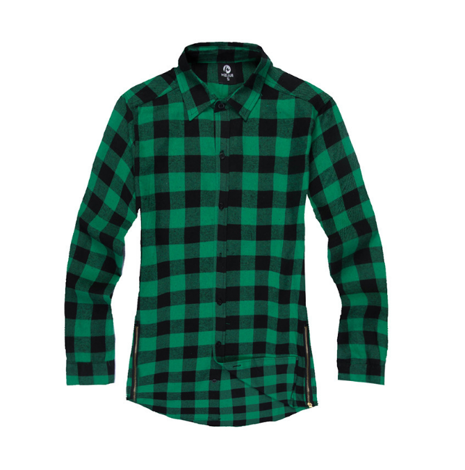 Classic Plaid Flannel Shirts Men's Fashion Hip Hop Shirt Streetwear Shirt - Carvan Mart