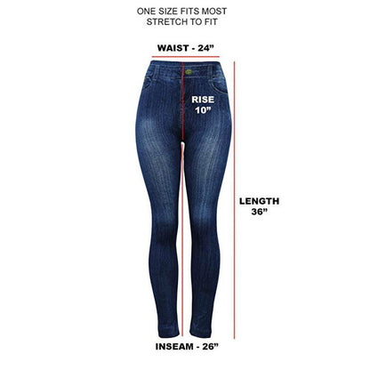 Women Leggings Plus size Faux Denim Jeans Leggings - Carvan Mart Ltd