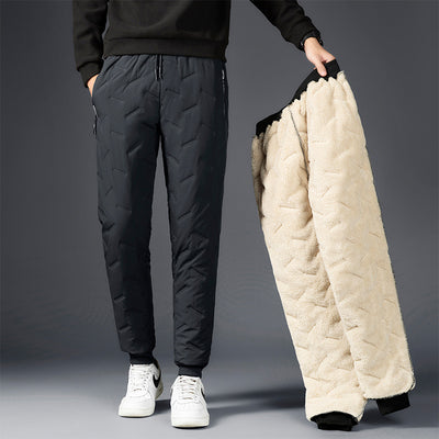 Men's Padded Cotton Trousers with Cashmere - Warm and Stylish Winter Pants - Grey corset - Men's Pants - Carvan Mart