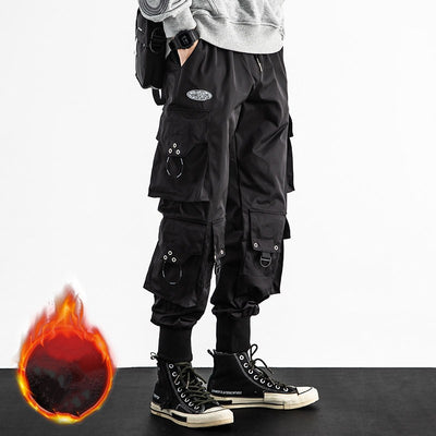 Men's Large Cropped Baggy Cargo Pants - Stylish Black Mid-Waist Non-Ironing Comfort - Carvan Mart