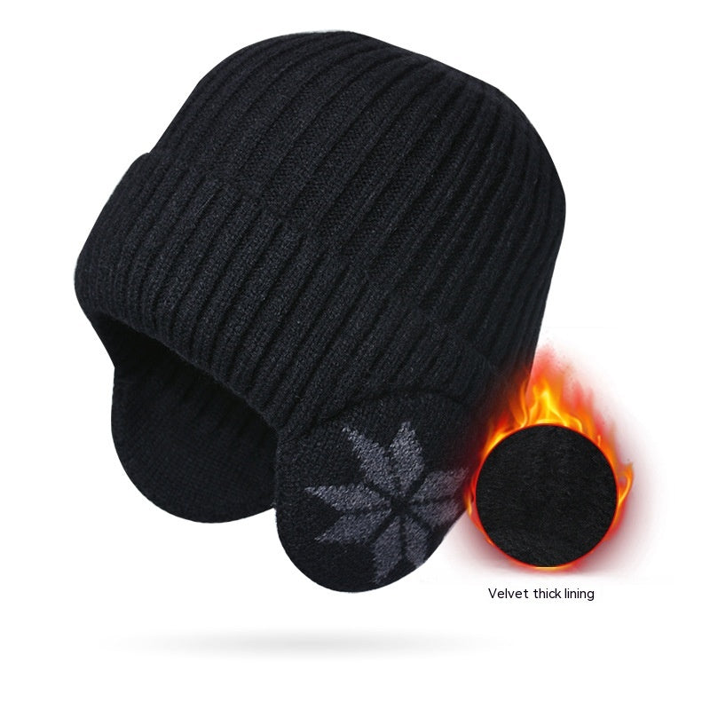 Thermal Knitting Woolen Cap Men's Fleece-lined Thickened Winter Trending Products - Carvan Mart