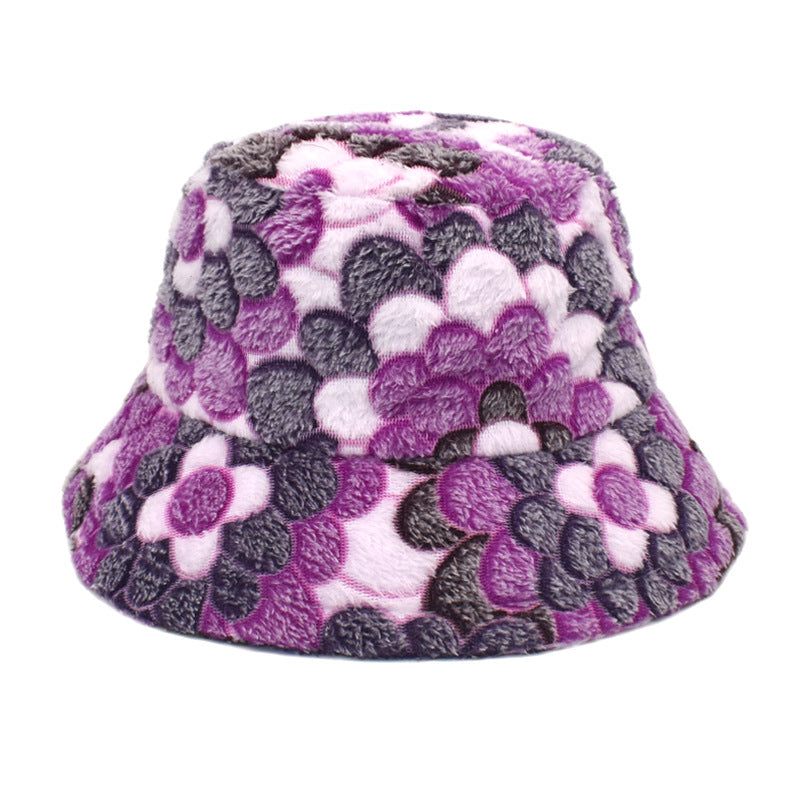 Fashion Fisherman Plush Outdoor All-matching Warm Bucket Hat - Carvan Mart