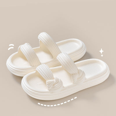 Bow Design Slippers Summer Women Thick-soled Non-slip Home Slippers - Carvan Mart