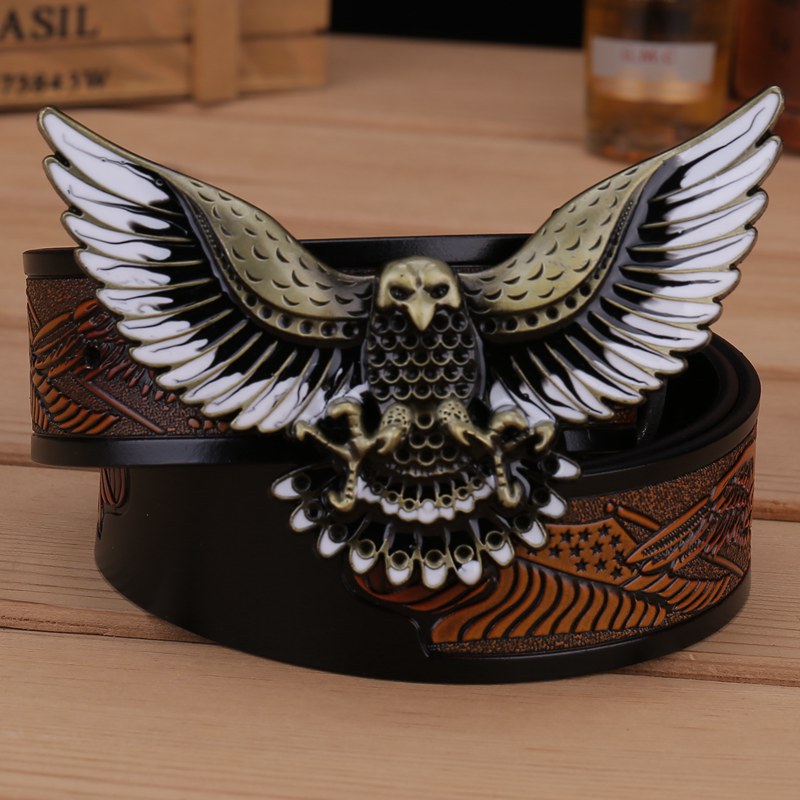 Men's Fashion Eagle Leather Belt - Carvan Mart