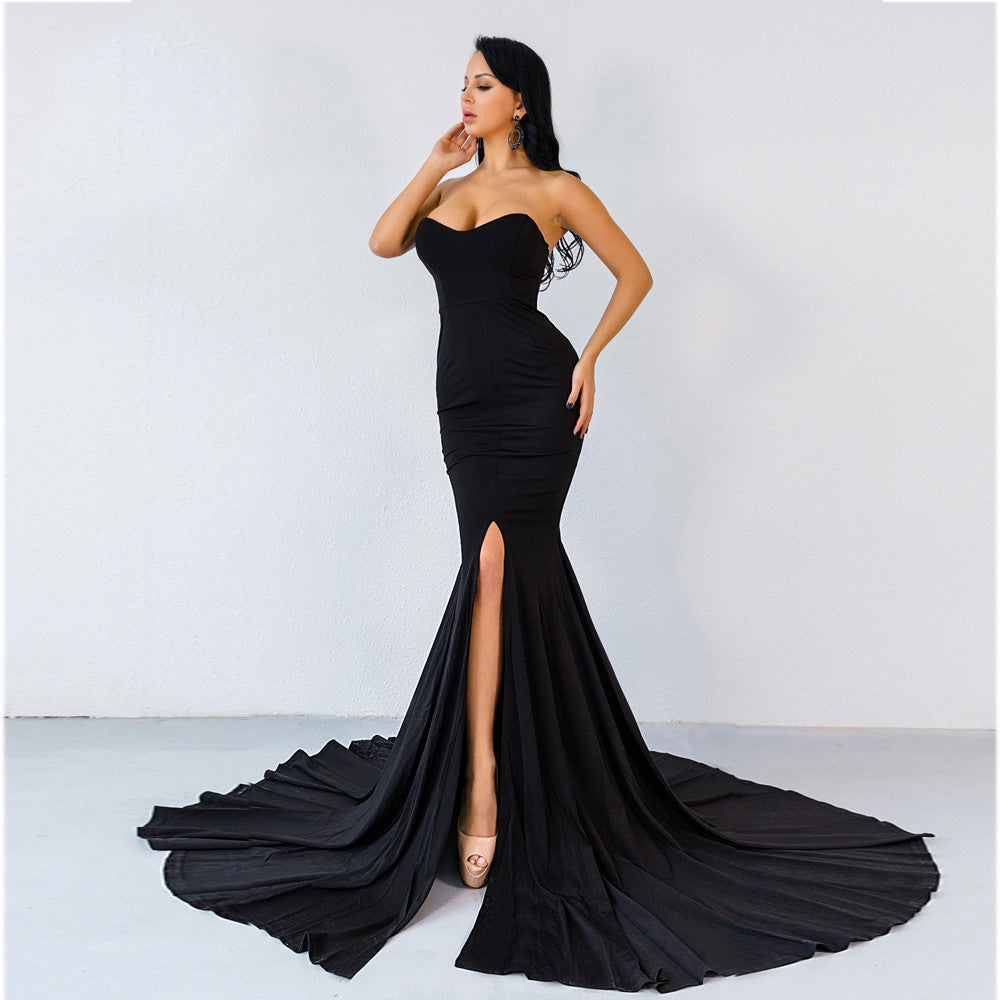 Long Evening Dress Off-the-shoulder Elegant Dress Party - Carvan Mart