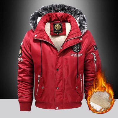 Thick Casual Men Cotton Clothes To Keep Warm - Red - Men's Jackets & Coats - Carvan Mart