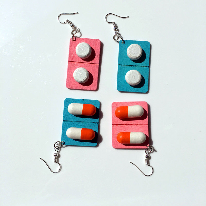 Capsule pills funny funny earrings - - Earrings - Carvan Mart