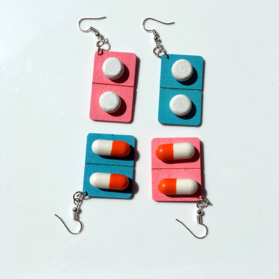 Capsule pills funny funny earrings - 