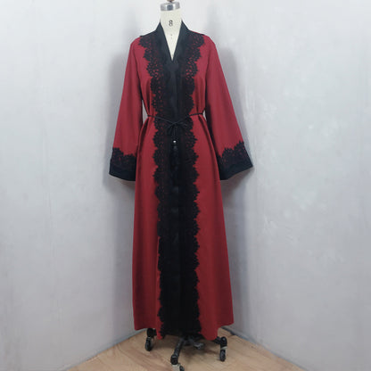 Muslim Women's Lace Dress Cardigan Robe - Carvan Mart Ltd