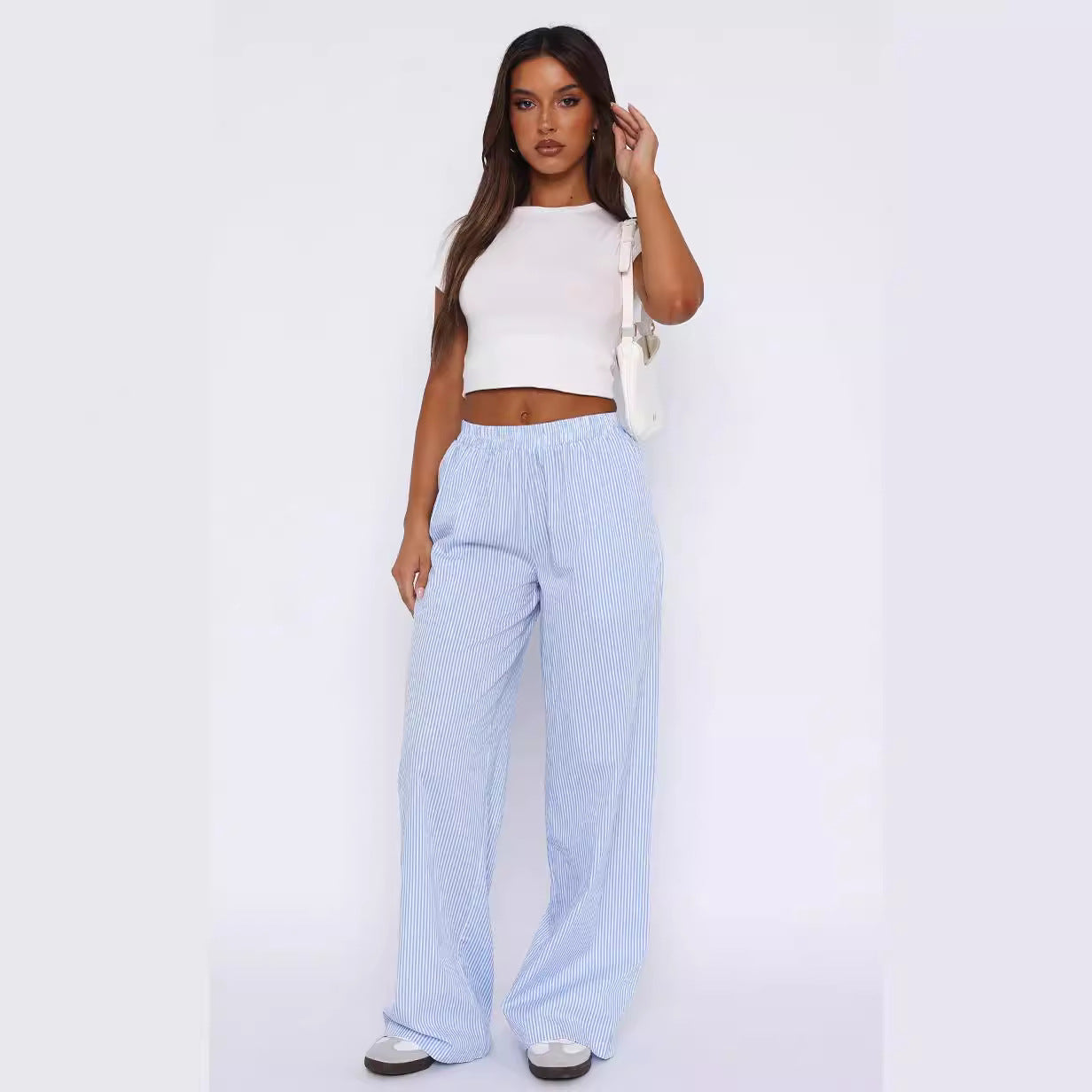 Trendy Pants For Women 2024 Striped Wide Leg Summer Lounge Pants - Carvan Mart