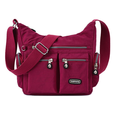 Waterproof Women's Shoulder Bag with Multiple Pockets - Stylish Crossbody Bag - Grape purple - Shoulder Bags - Carvan Mart