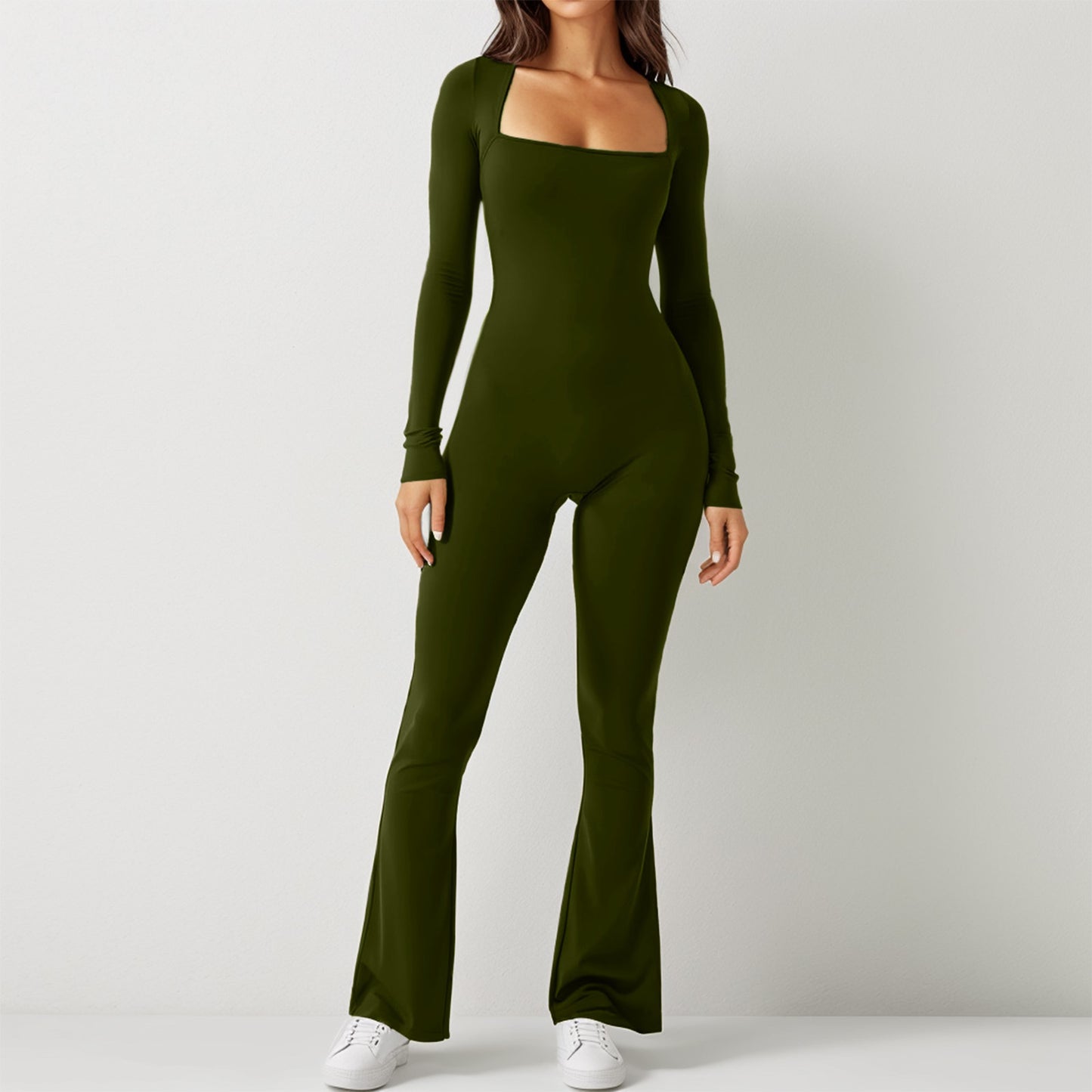 Women's Fashion Casual Long Sleeve Belly-contracting Jumpsuit - Carvan Mart Ltd