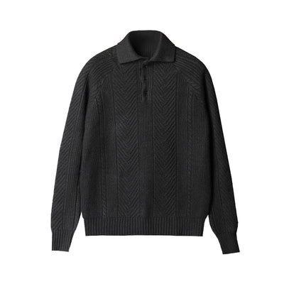 Men's Thickened Warm Base Sweater With Lapel - Carvan Mart