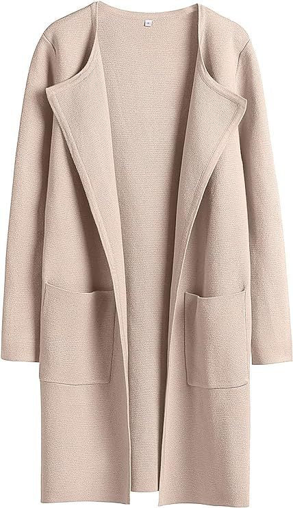 Women's Woolen Coat With Pockets Autumn And Winter Temperament  Slim Fit Mid Length Jacket Comfortable Casual Lapel Coat - Carvan Mart Ltd