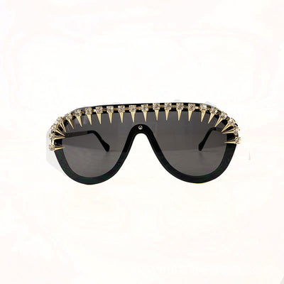 Steam Punk Diamond Oversized Sunglasses For Women Luxury - Carvan Mart
