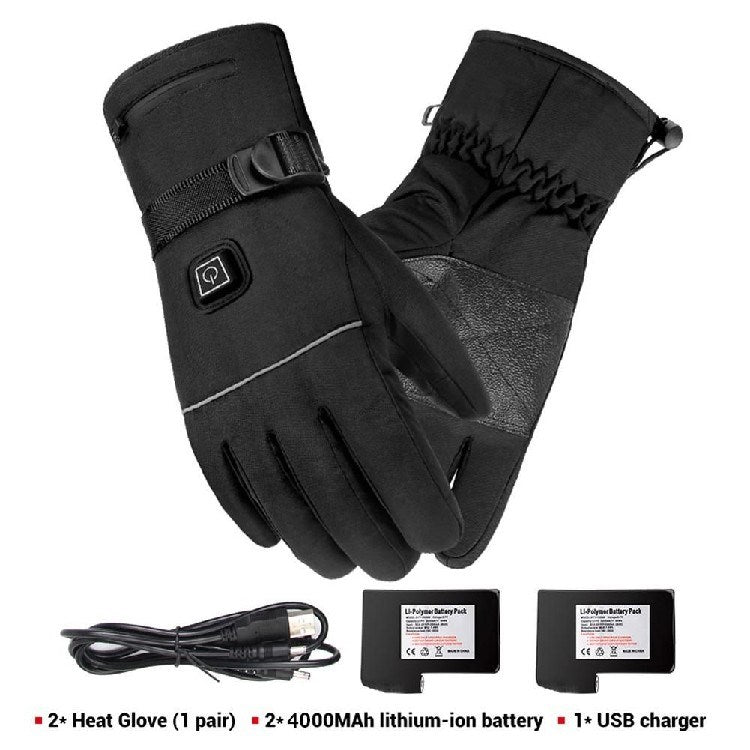 Winter Electric Motorcycle Heated Touch Screen Gloves - - Men's Gloves - Carvan Mart