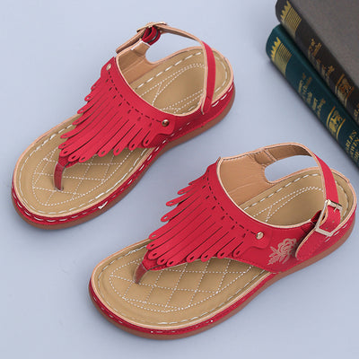 Women's Roman Cutout Thong Wedge Beach Sandals - Carvan Mart